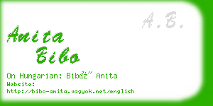 anita bibo business card